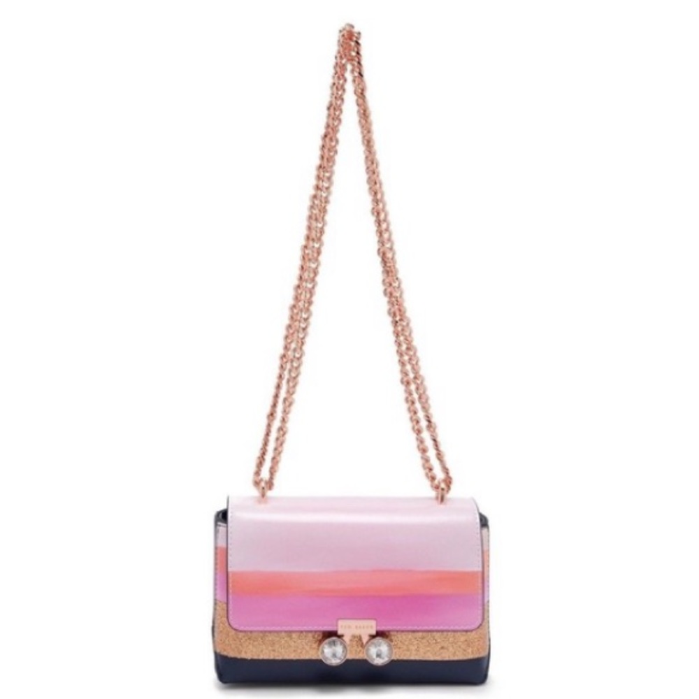 NWT Ted Baker Orchid Mosaic Stripe Mini Xbody Bag